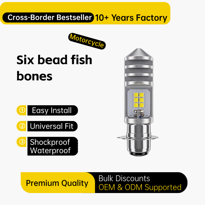 JEAI Fishbone 6-Bead LED Motorcycle Spotlight