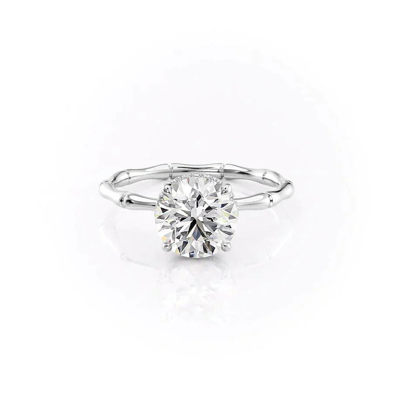 Aurelia Bamboo: Organic Textured Solitaire Ring