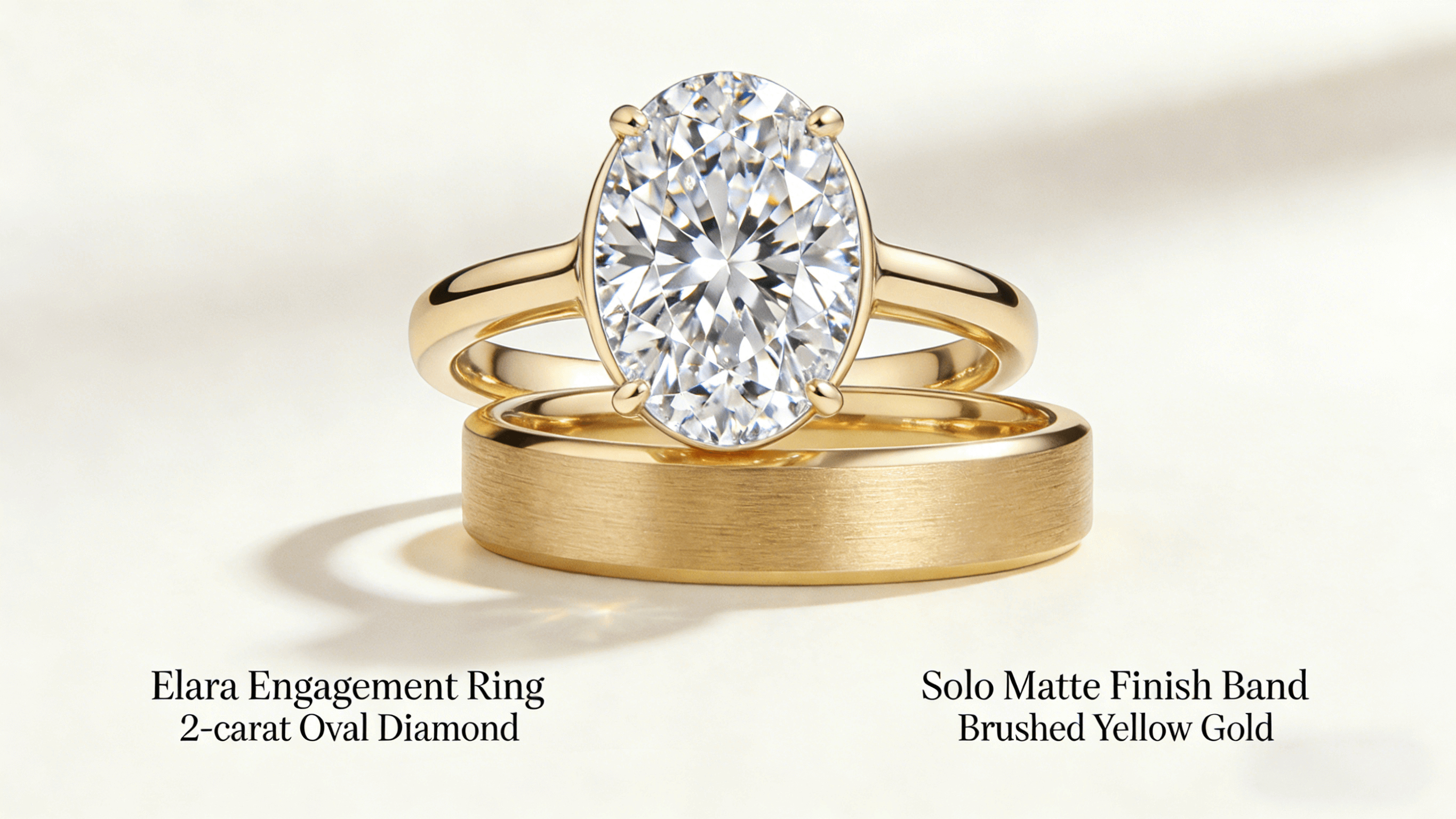 The Solo Matte Finish Band in brushed yellow gold.