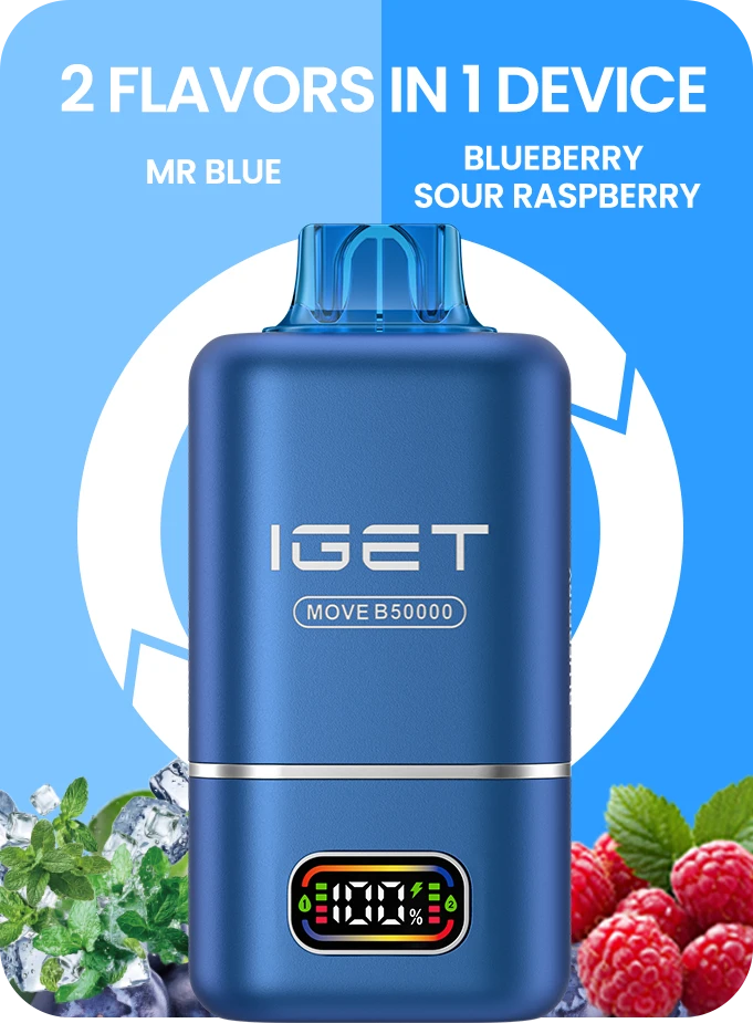 1 PIECE -IGET MOVE B50000 MR BLUE  BLUEBERRY  SOUR RASPBERRY