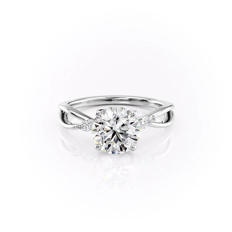Alternating Diamond Hidden Halo Ring