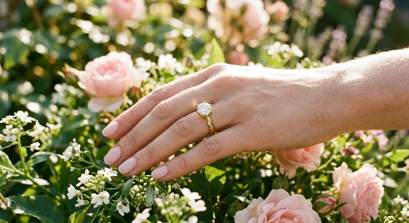  A classic round brilliant cut diamond solitaire engagement ring in yellow gold.