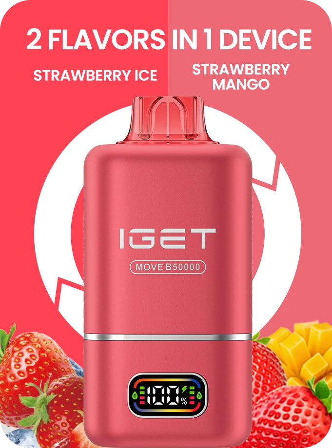 1 PIECE -IGET MOVE B50000 STRAWBERRY ICE  STRAWBERRY  MANGO