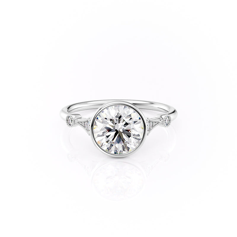 Scalloped Pavé Hidden Halo Engagement Ring