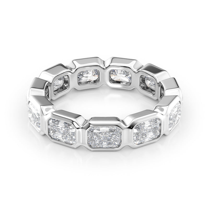 Radiant Cut Bezel Eternity Wedding Band